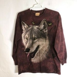 The Mountain  Wolf Long Sleeve Tye Dye T-shirt L